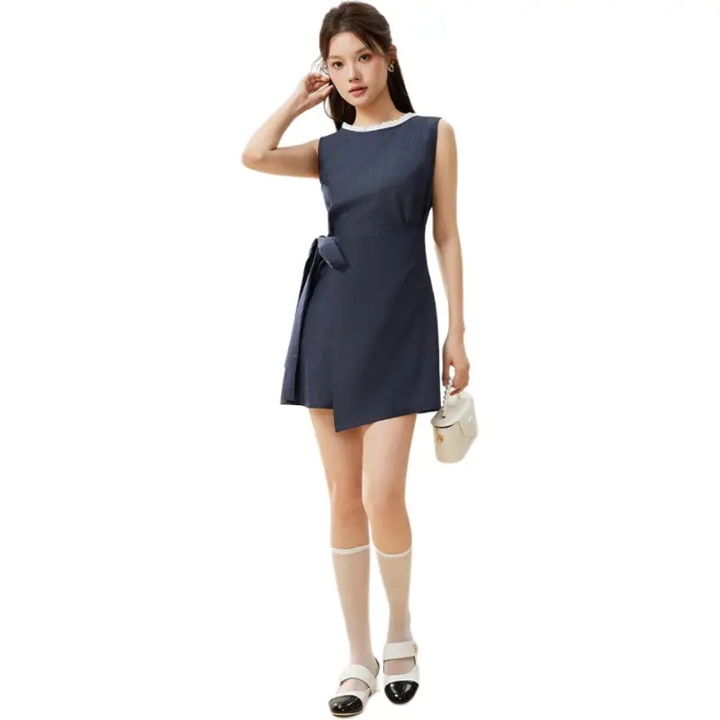 Love To Serve Sleeveless Dress Women's Navy Blue-2