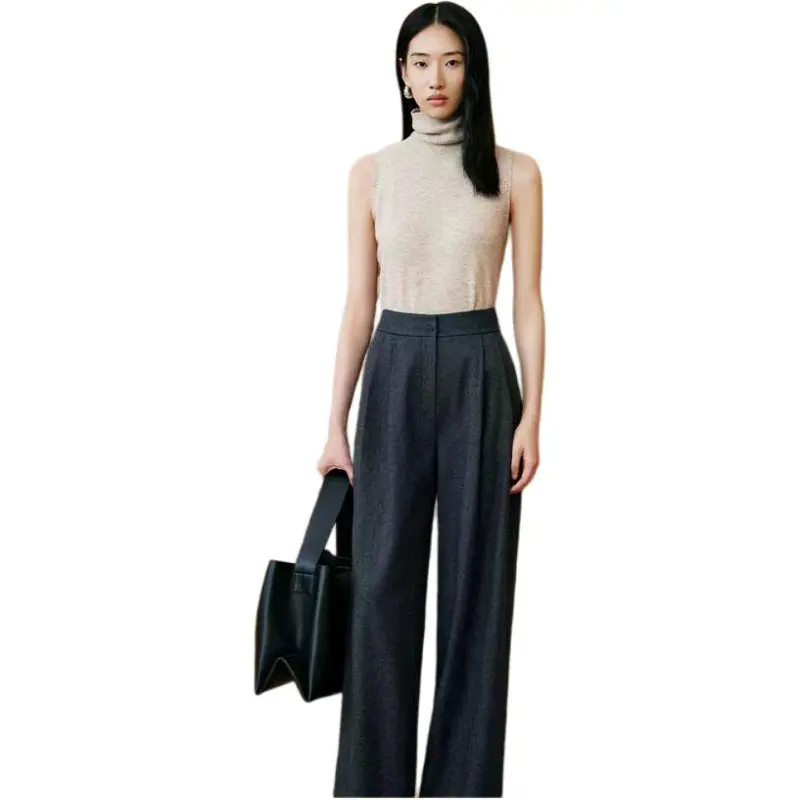 INSUN Casual Pants Women's Deep Sea Blue-4