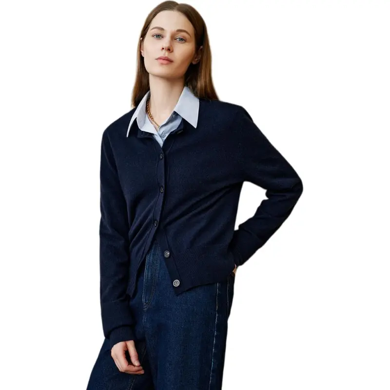 INSUN Cashmere Sweaters Women's Navy Blue-3