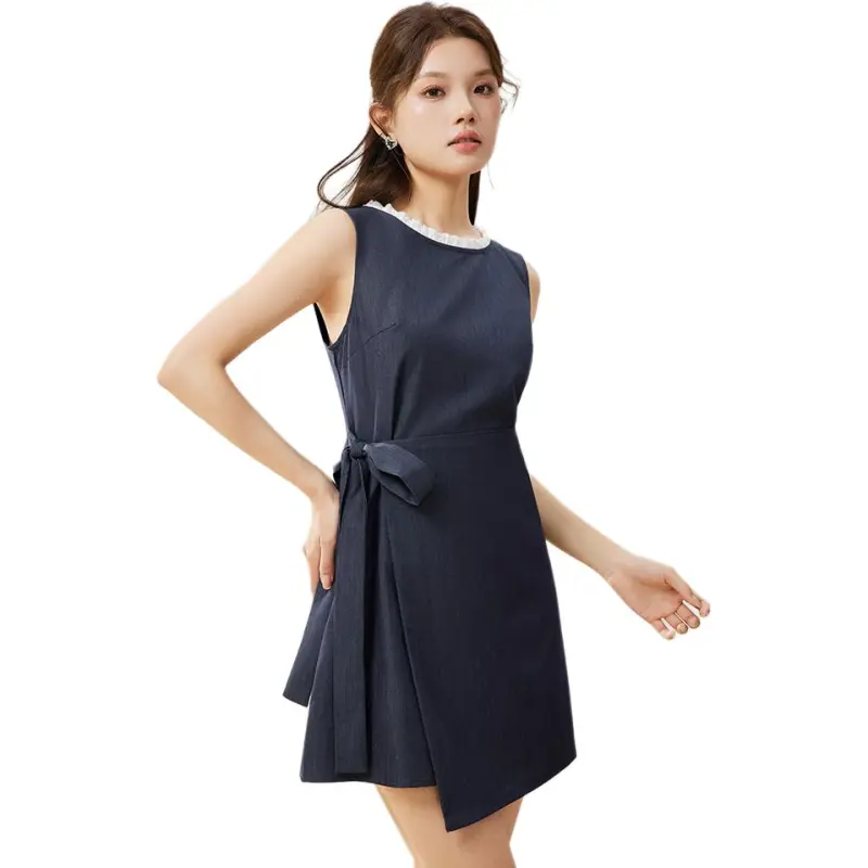 Love To Serve Sleeveless Dress Women's Navy Blue-3