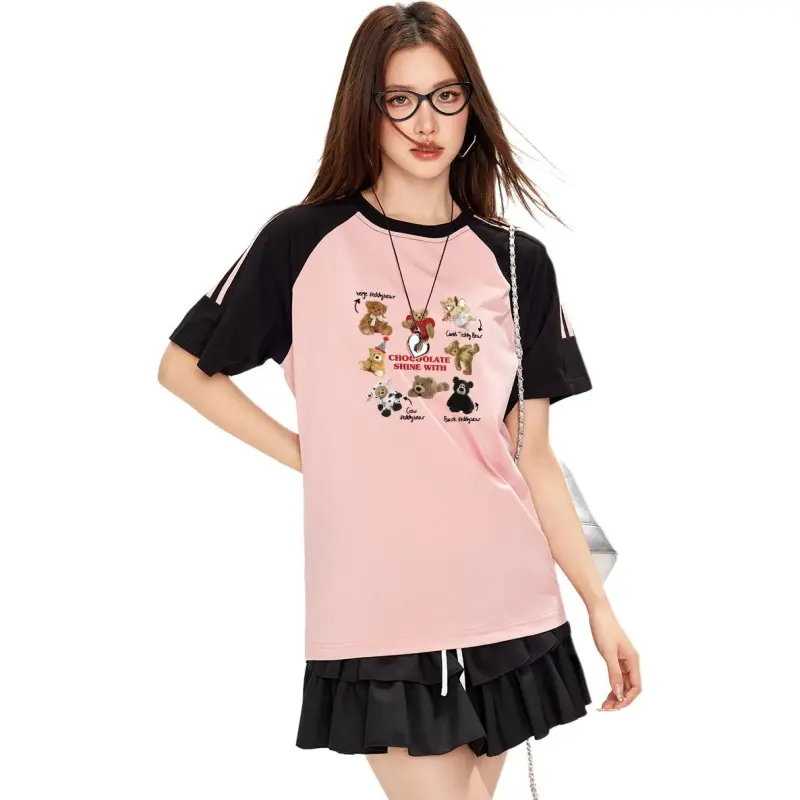  CHOCOOLATE T Shirt Women's Black & Pink-2