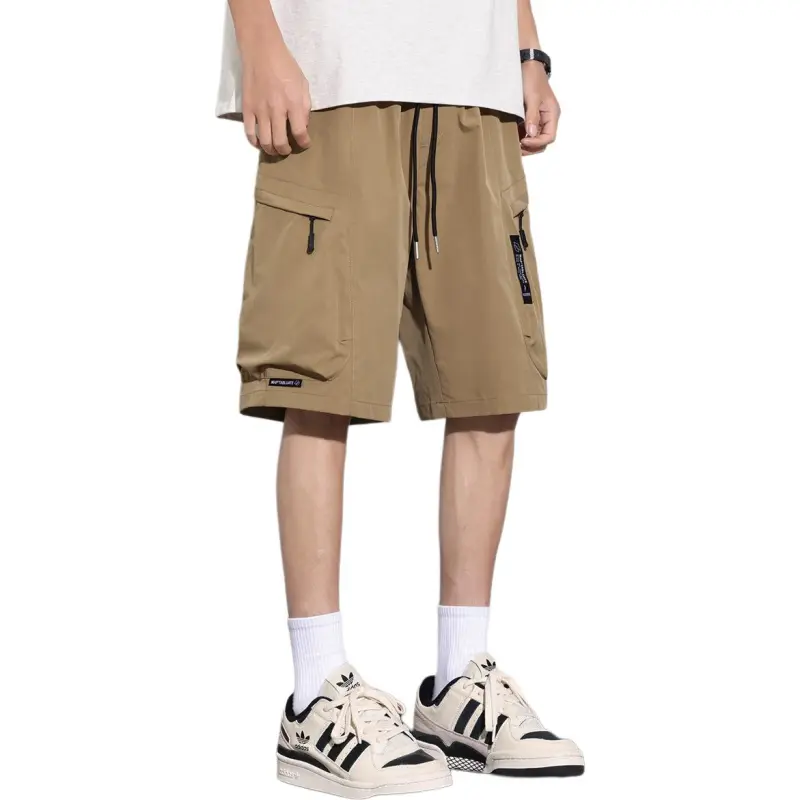 Tonlion Casual Shorts Men Dark Khaki-3