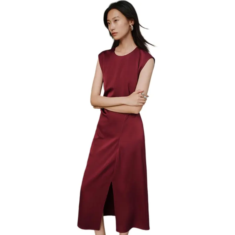 INSUN Sleeveless Dresses Women's Burgundy-2