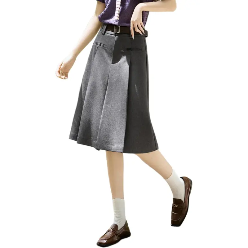 XWI Casual Long Skirts Women's Gray-1