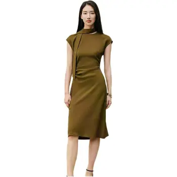 INSUN Sleeveless Dresses Women's Olive Green