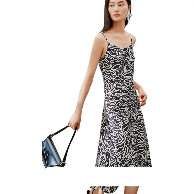 INSUN Slip Dresses Women's Black White-4