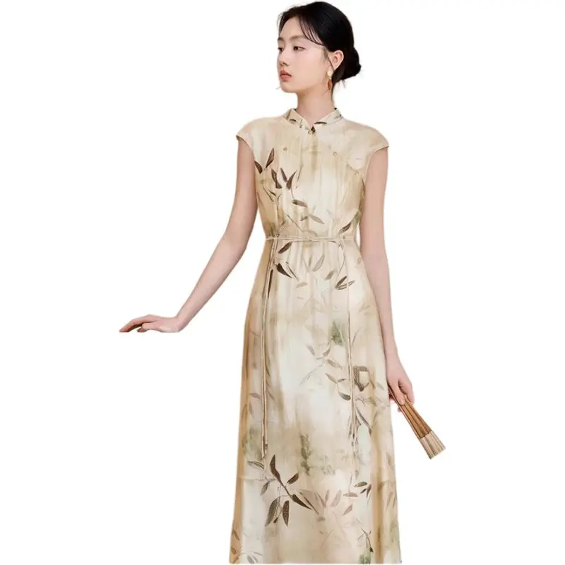 XIANGYING Cheongsams Women's Khaki Green-2