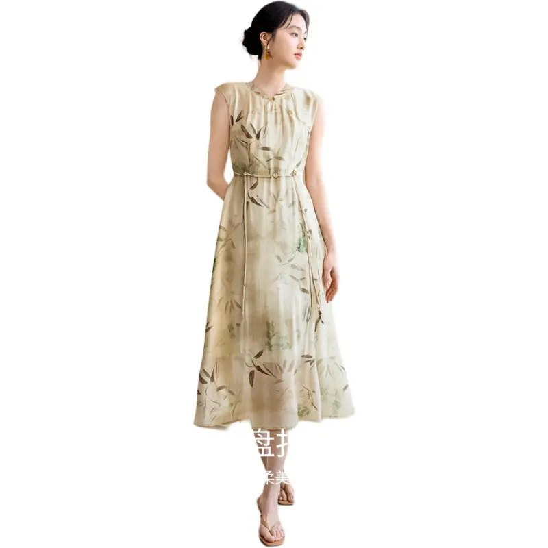 XIANGYING Cheongsams Women's Khaki Green-3