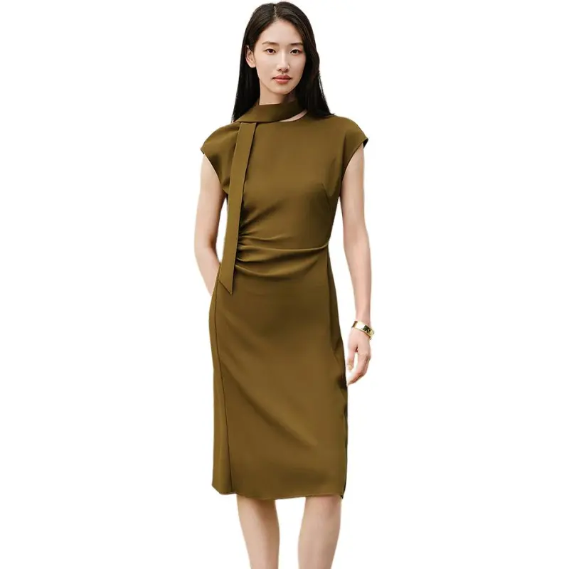 INSUN Sleeveless Dresses Women's Olive Green-1