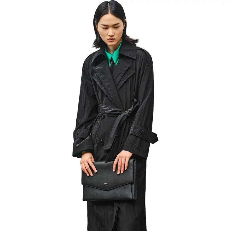 INSUN Trench Coats Women's Black-1