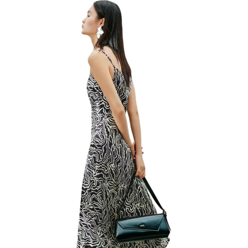 INSUN Slip Dresses Women's Black White-5