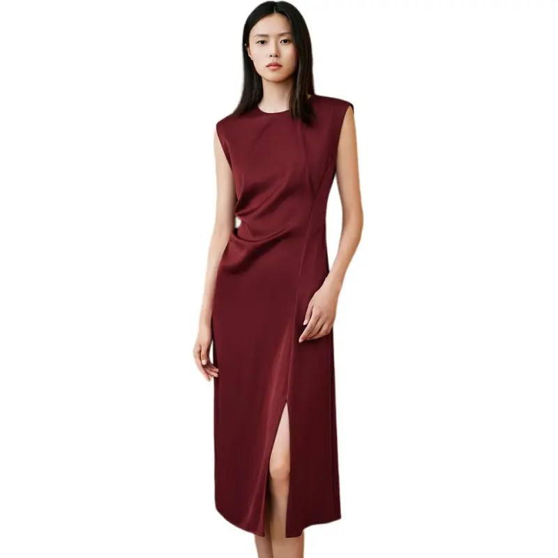 INSUN Sleeveless Dresses Women's Burgundy-3