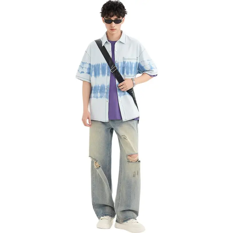 Three blessings Jeans Men Blue-4