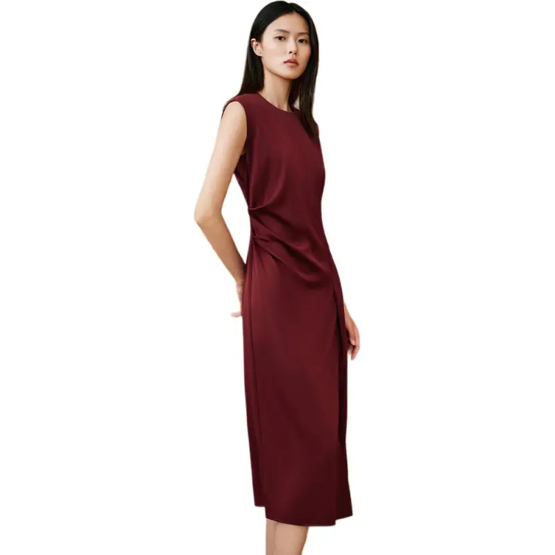 INSUN Sleeveless Dresses Women's Burgundy-4