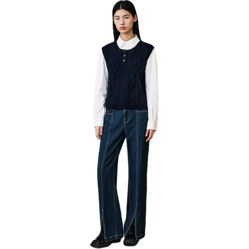 INSUN Shirts Women's Navy Blue-3
