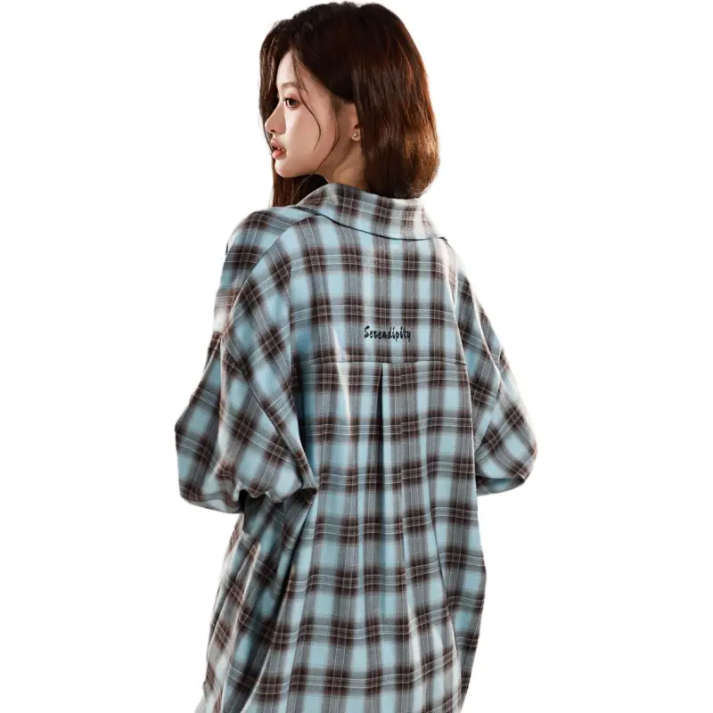 FOREVER 21 Shirts Women's Vintage Blue Plaid-2
