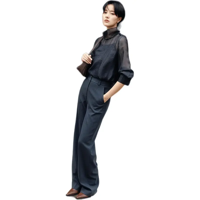 INSUN Casual Pants Women's Dark Gray Green-2