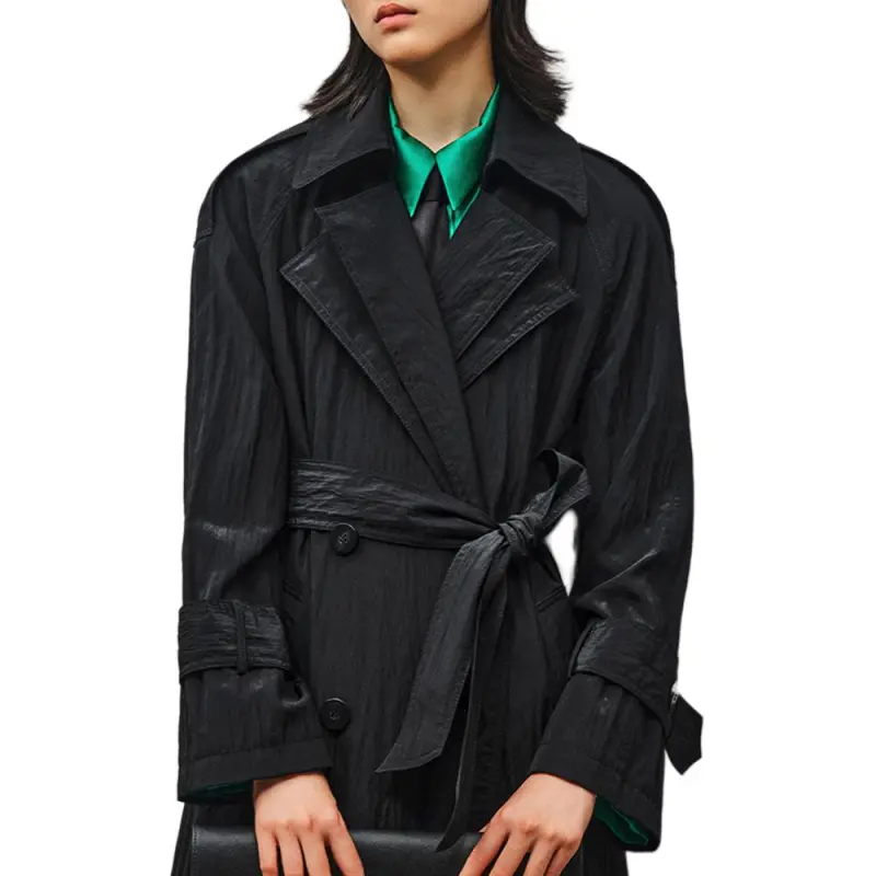 INSUN Trench Coats Women's Black-4