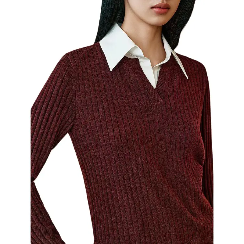 INSUN Shirts Women's Burgundy-1