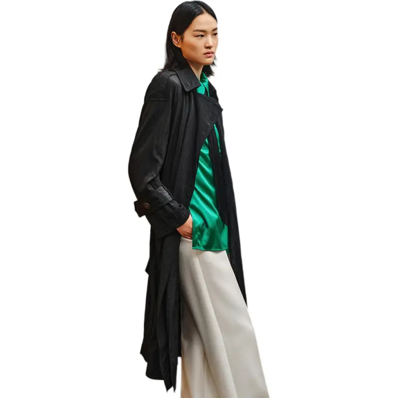 INSUN Trench Coats Women's Black-5