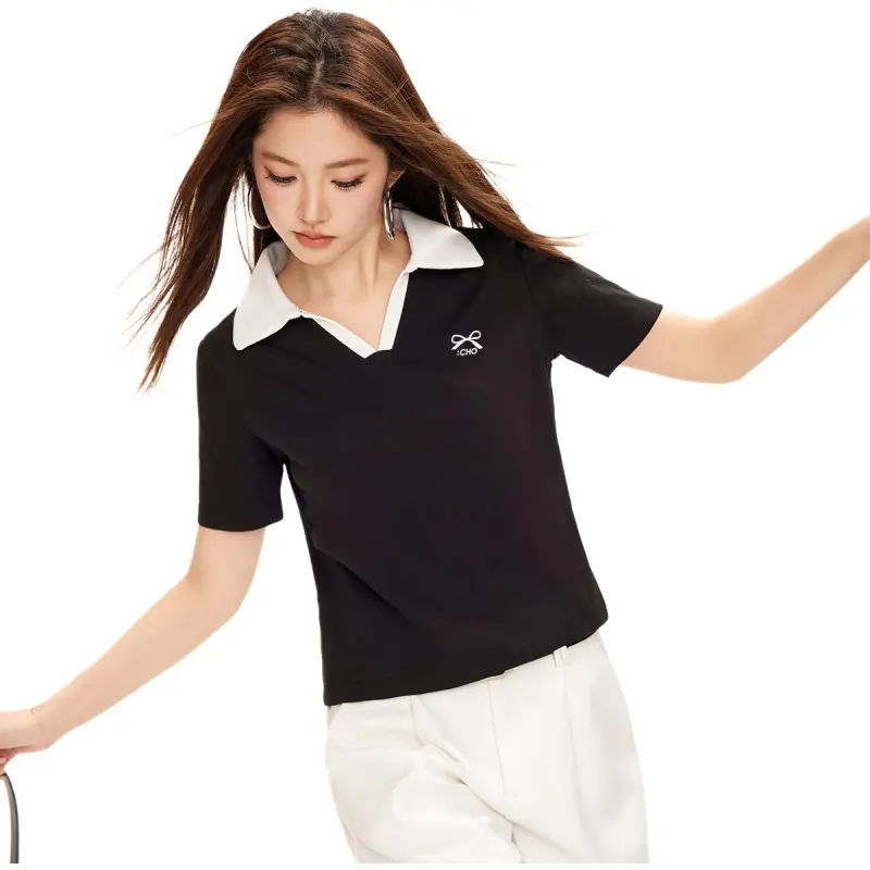  CHOCOOLATE Polo Shirt Women's BKX/Black-3