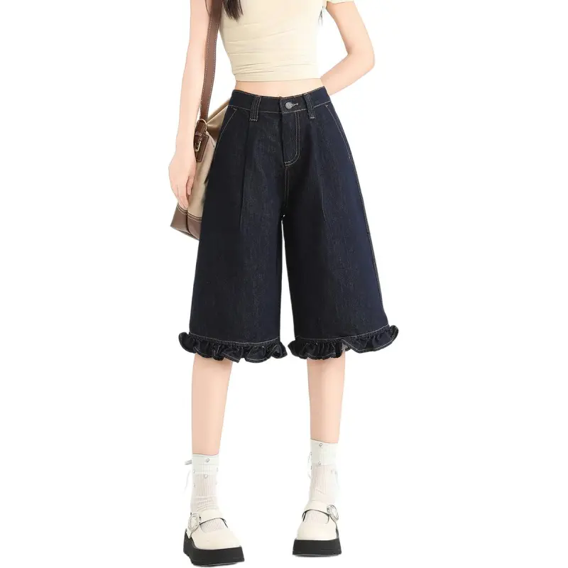  CHOCOOLATE Denim Shorts Women's Dark Blue-1