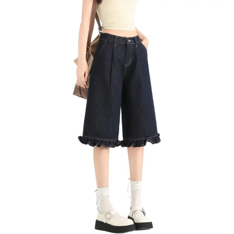  CHOCOOLATE Denim Shorts Women's Dark Blue-2