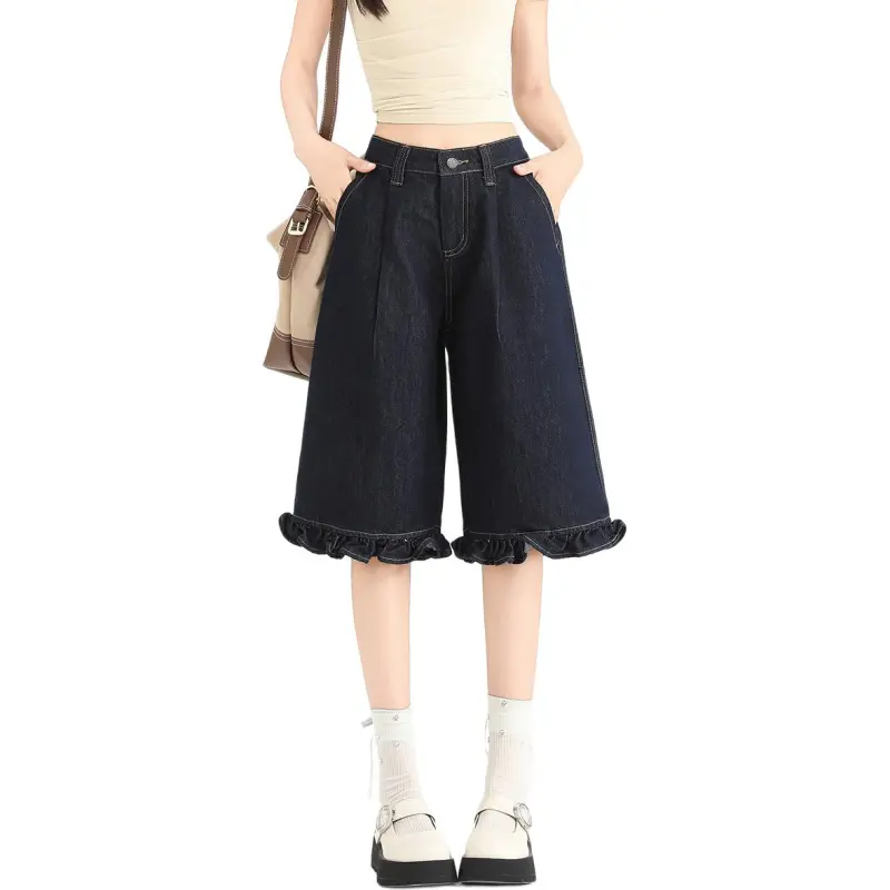  CHOCOOLATE Denim Shorts Women's Dark Blue-3
