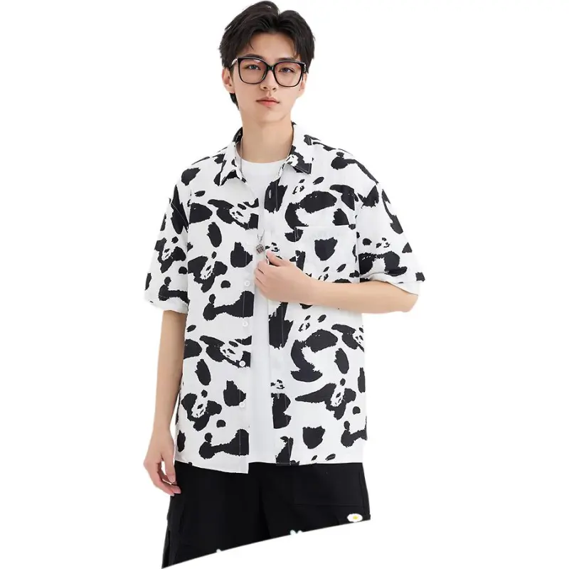 Three blessings Shirts Men Pure White-2