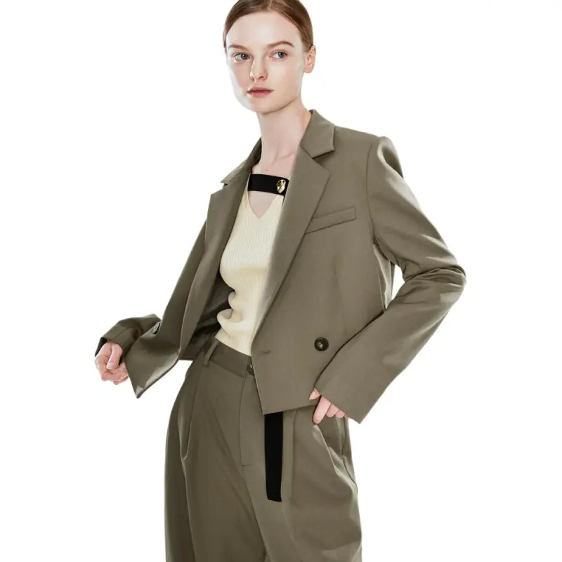 COVERINS Business Suits Women's Olive Green-2
