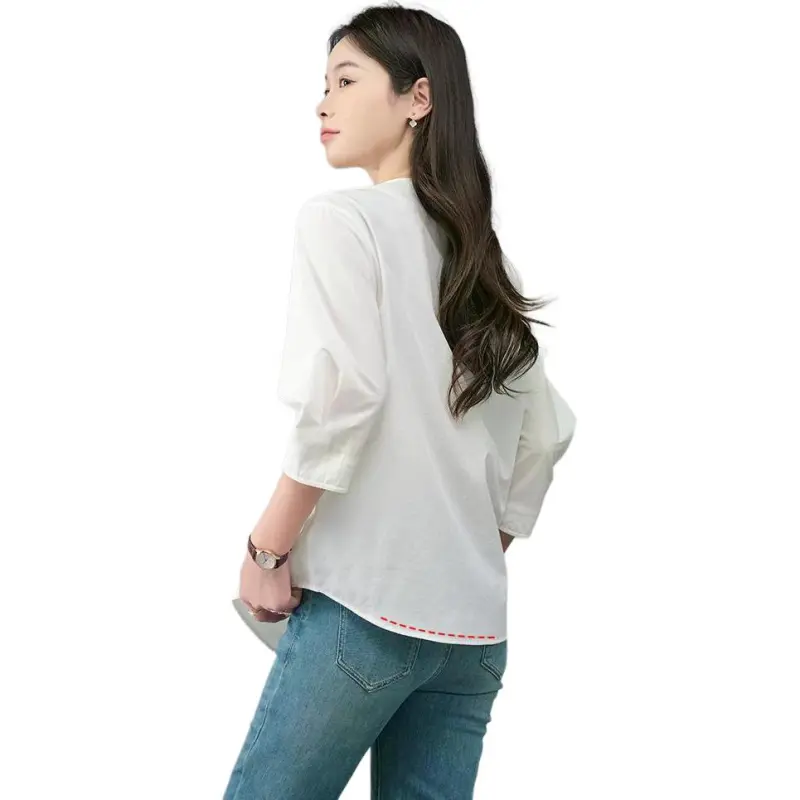 YALIDA Shirts Women's White-3