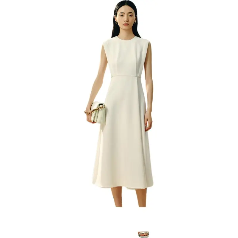INSUN Sleeveless Dresses Women's White-2