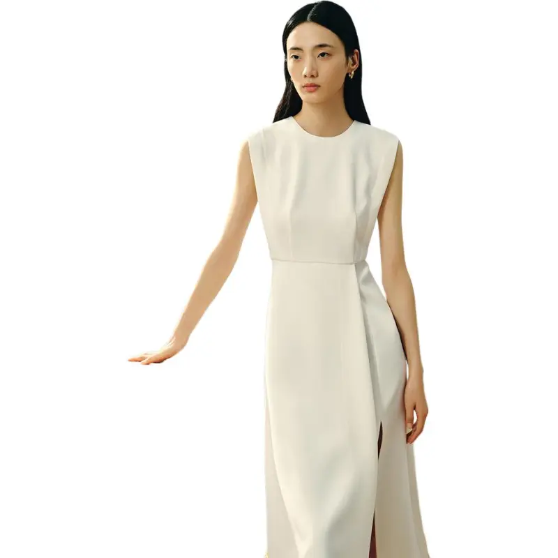 INSUN Sleeveless Dresses Women's White-3