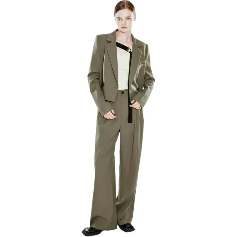 COVERINS Business Suits Women's Olive Green-3