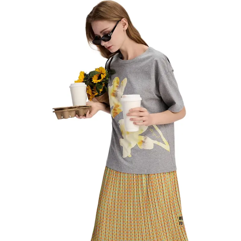 Desigual T Shirts Women's Gray-1