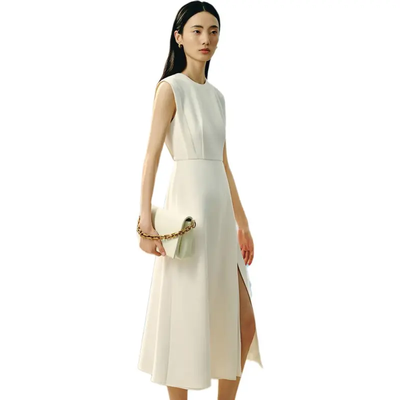 INSUN Sleeveless Dresses Women's White-4