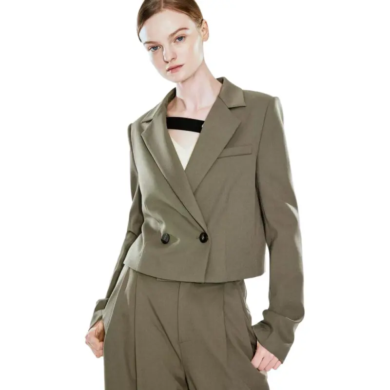 COVERINS Business Suits Women's Olive Green-4