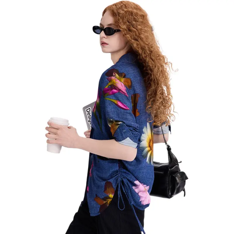 Desigual Shirts Women's Blue With Multicolor-4