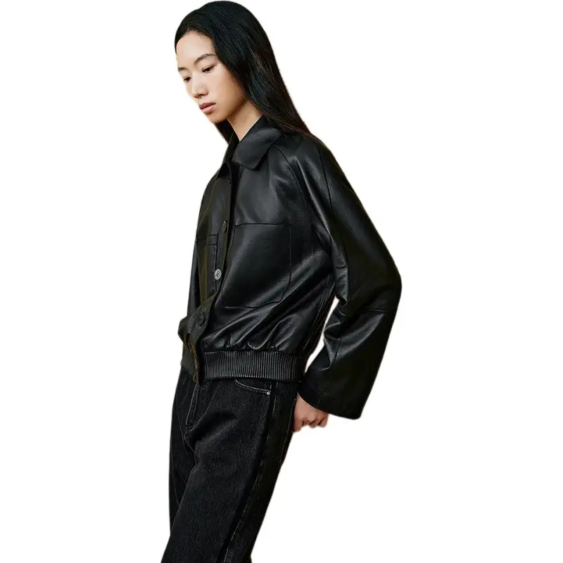 INSUN Leather Jackets Women's Black-3
