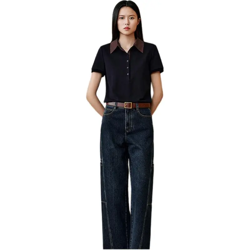 INSUN Jeans Women's Deep Sea Blue-2