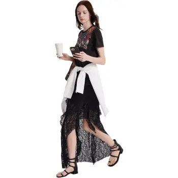 Desigual T Shirts Women's Charcoal Black