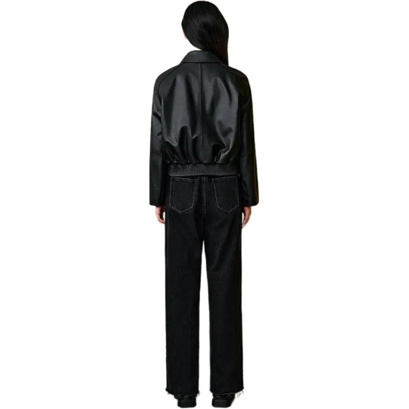 INSUN Leather Jackets Women's Black-5