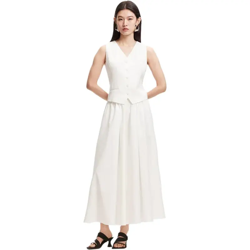 VERO MODA Vests Women's Bleached White-1