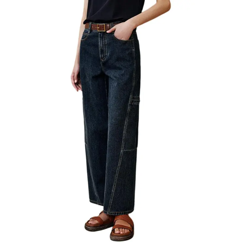 INSUN Jeans Women's Deep Sea Blue-4
