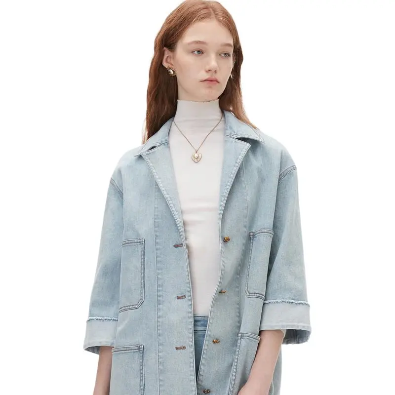Caroline Denim Jackets Women's Light Blue-3