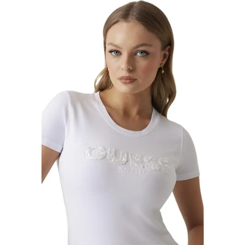 GUESS T Shirts Women's G011 White-3