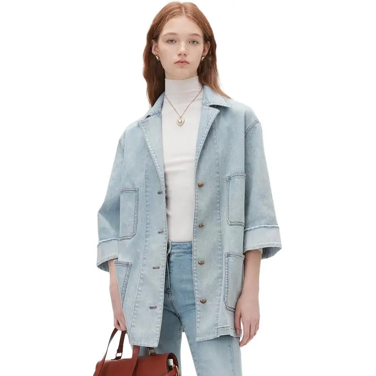 Caroline Denim Jackets Women's Light Blue-4