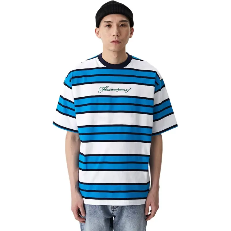 FMG T Shirts Unisex Blue With White Lettering-1
