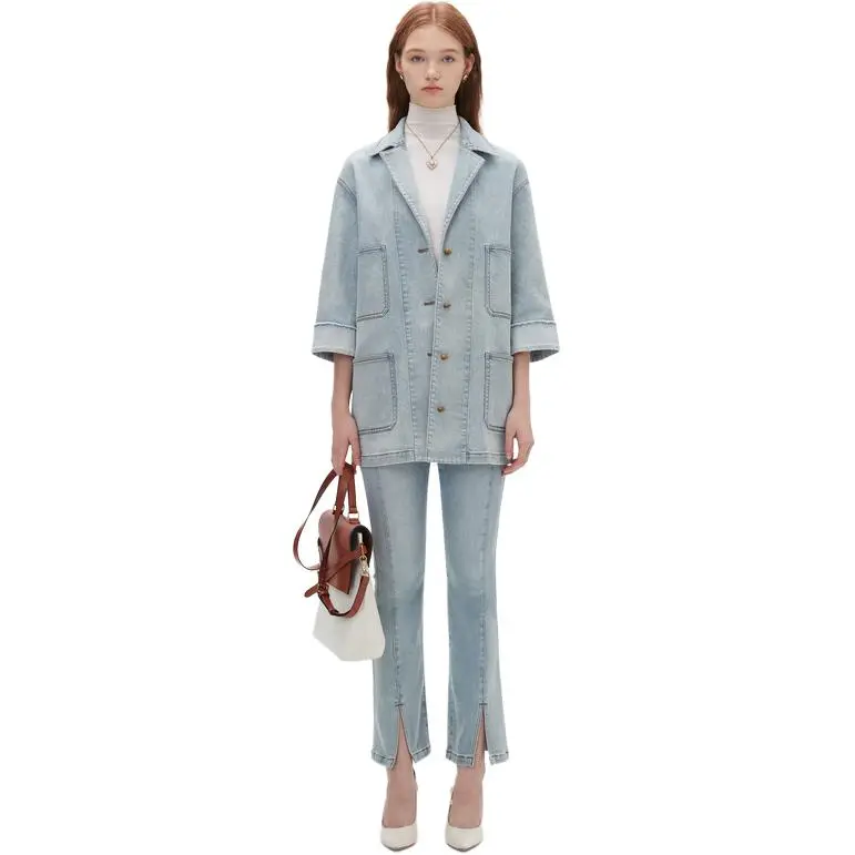 Caroline Denim Jackets Women's Light Blue-5