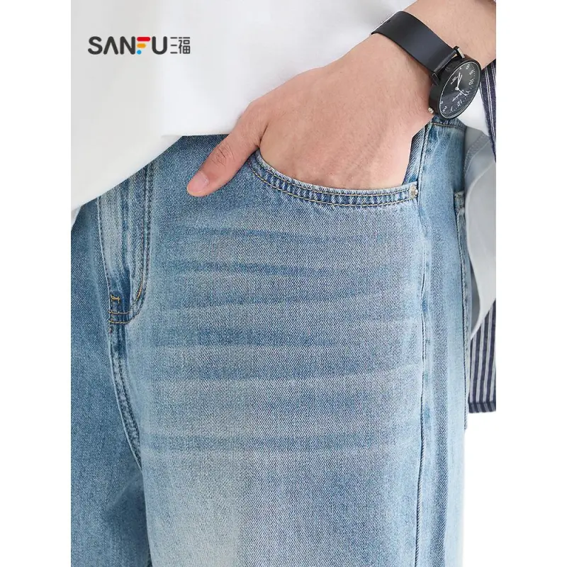 Three blessings Jeans Men Blue-4
